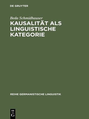 cover image of Kausalität als linguistische Kategorie